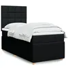 Image de vidaXL Sommier à lattes de lit avec matelas Noir 90x200 cm Tissu 3291941