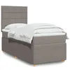 Image de vidaXL Sommier à lattes de lit avec matelas Taupe 90x200 cm Tissu 3291943