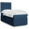 Image de vidaXL Sommier à lattes de lit avec matelas Bleu 90x200 cm Tissu 3291945