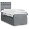 Image de vidaXL Sommier à lattes de lit avec matelas Gris clair 90x200 cm Tissu 3291953