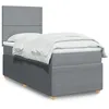 Image de vidaXL Sommier à lattes de lit avec matelas Gris clair 100x200cm Tissu 3291960