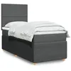 Image de vidaXL Sommier à lattes de lit avec matelas Gris foncé 100x200cm Tissu 3291961