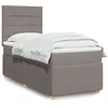 Image de vidaXL Boxspring met matras stof taupe 100x200 cm3291971
