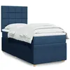 Image de vidaXL Boxspring met matras stof blauw 100x200 cm3291973