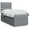 Image de vidaXL Sommier à lattes de lit avec matelas Gris clair 100x200cm Tissu 3291974
