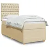Image de vidaXL Boxspring met matras stof cràmekleurig 100x200 cm3291979