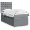 Image de vidaXL Sommier à lattes de lit avec matelas Gris clair 100x200cm Tissu 3291981