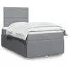 Image de vidaXL Sommier à lattes de lit et matelas gris clair 120x190 cm tissu 3291988