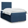 Image de vidaXL Boxspring met matras stof blauw 120x190 cm3291994