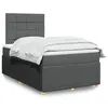 Image de vidaXL Sommier à lattes de lit avec matelas gris foncé 120x190cm tissu 3291996