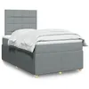 Image de vidaXL Boxspring met matras stof lichtgrijs 120x200 cm3292023