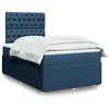 Image de vidaXL Boxspring met matras stof blauw 120x200 cm3292036