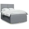 Image de vidaXL Boxspring met matras stof lichtgrijs 140x190 cm3292044