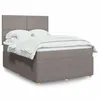 Image de vidaXL Boxspring met matras stof taupe 140x190 cm3292048