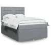 Image de vidaXL Boxspring met matras stof lichtgrijs 140x190 cm3292051