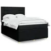 Image de vidaXL Sommier à lattes de lit avec matelas Noir 140x190 cm Tissu 3292053