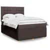 Image de vidaXL Boxspring met matras stof donkerbruin 140x190 cm3292054
