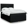 Image de vidaXL Sommier à lattes de lit avec matelas Noir 140x190 cm Tissu 3292060
