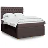 Image de vidaXL Boxspring met matras stof donkerbruin 140x190 cm3292061