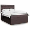 Image de vidaXL Boxspring met matras stof donkerbruin 140x190 cm3292068