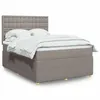 Image de vidaXL Sommier à lattes de lit avec matelas Taupe 140x190 cm Tissu 3292069