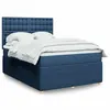Image de vidaXL Boxspring met matras stof blauw 140x190 cm3292071