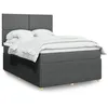Image de vidaXL Sommier à lattes de lit avec matelas Gris foncé 140x200cm Tissu 3292073