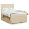 Image de vidaXL Boxspring met matras stof cràmekleurig 140x200 cm3292077