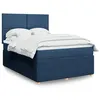 Image de vidaXL Boxspring met matras stof blauw 140x200 cm3292078