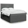 Image de vidaXL Sommier à lattes de lit avec matelas Gris foncé 140x200cm Tissu 3292080