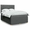 Image de vidaXL Sommier à lattes de lit avec matelas Gris foncé 140x200cm Tissu 3292087