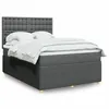 Image de vidaXL Sommier à lattes de lit avec matelas Gris foncé 140x200cm Tissu 3292094