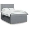 Image de vidaXL Sommier à lattes de lit avec matelas Gris clair 160x200cm Tissu 3292107