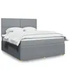 Image de vidaXL Sommier à lattes de lit avec matelas Gris clair 180x200cm Tissu 3292128