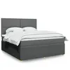 Image de vidaXL Sommier à lattes de lit avec matelas Gris foncé 180x200cm Tissu 3292129