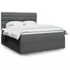 Image de vidaXL Sommier à lattes de lit avec matelas Gris foncé 180x200cm Tissu 3292143
