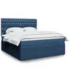 Image de vidaXL Boxspring met matras stof blauw 180x200 cm3292148
