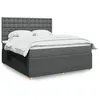 Image de vidaXL Sommier à lattes de lit avec matelas Gris foncé 180x200cm Tissu 3292150