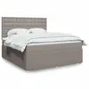 Image de vidaXL Sommier à lattes de lit avec matelas Taupe 180x200 cm Tissu 3292153