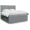 Image de vidaXL Boxspring met matras stof lichtgrijs 200x200 cm3292156