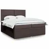 Image de vidaXL Sommier à lattes de lit avec matelas Marron foncé 200x200 cm 3292159