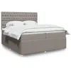 Image de vidaXL Sommier à lattes de lit avec matelas Taupe 200x200 cm Tissu 3292174