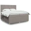 Image de vidaXL Sommier à lattes de lit avec matelas Taupe 200x200 cm Tissu 3292181