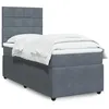 Image de vidaXL Sommier à lattes de lit et matelas Gris foncé 80x200 cm Velours 3292191