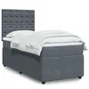 Image de vidaXL Sommier à lattes de lit et matelas Gris foncé 80x200 cm Velours 3292203