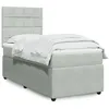 Image de vidaXL Sommier à lattes de lit et matelas Gris clair 90x190 cm Velours, lit, lit à plate-forme, lit à panneaux, meuble de 3292214