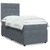 Image de vidaXL Sommier à lattes de lit et matelas Gris foncé 90x190 cm Velours, lit, lit à plate-forme, lit à panneaux, meuble de 3292215