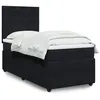 Image de vidaXL Sommier à lattes de lit avec matelas Noir 90x200 cm Velours, lit, lit à plate-forme, lit à panneaux, meuble de 3292240