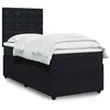 Image de vidaXL Sommier à lattes de lit avec matelas Noir 90x200 cm Velours, lit, lit à plate-forme, lit à panneaux, meuble de 3292252