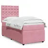 Image de vidaXL Sommier à lattes de lit avec matelas Rose 90x200 cm Velours, lit, lit à plate-forme, lit à panneaux, meuble de 3292255